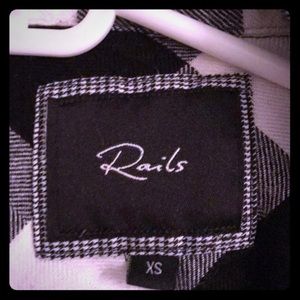 Rails black and white checkered flannel